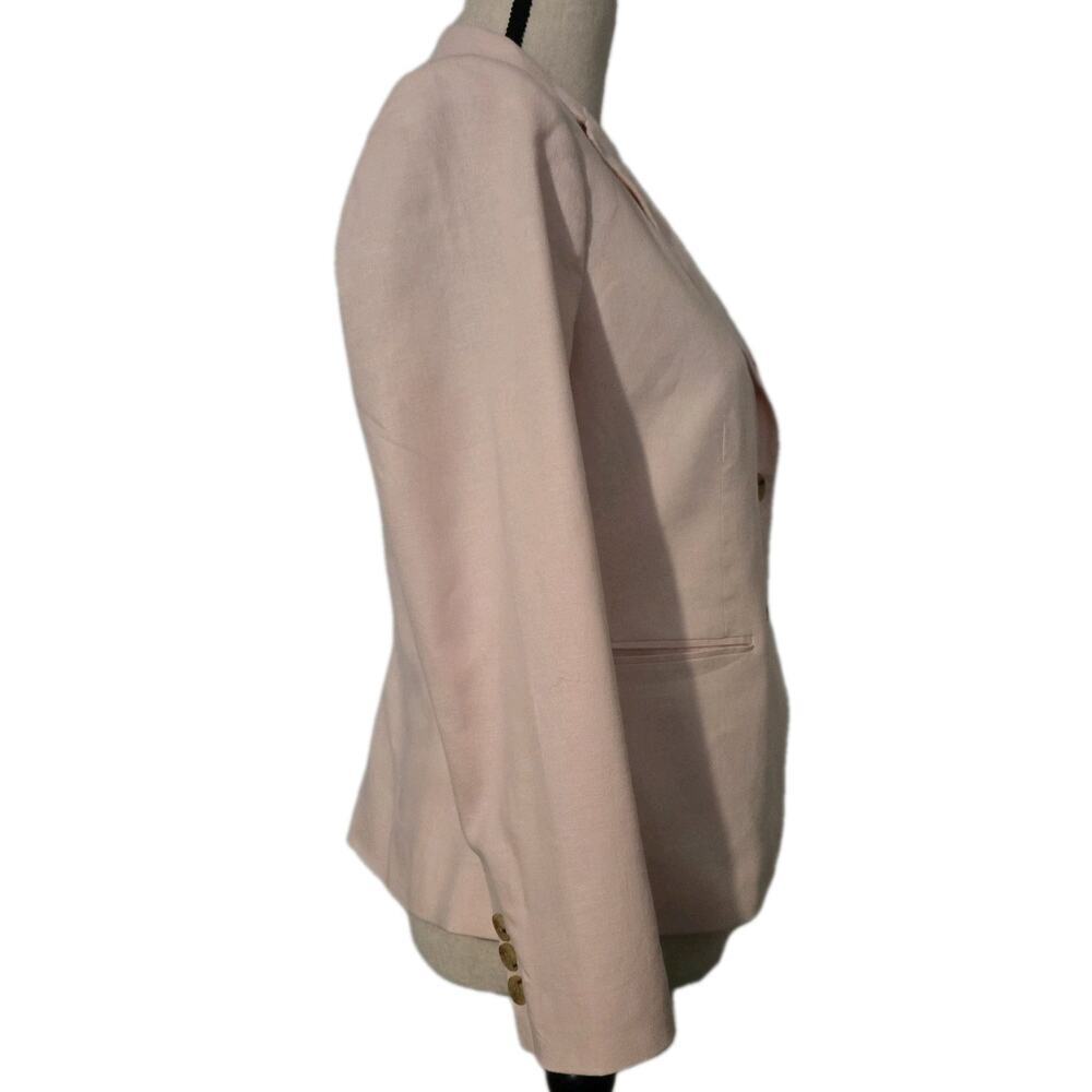 Banana Republic Blush Pink Linen Blend Tailored Blazer Preppy Womens Size 6 - Picture 5 of 8